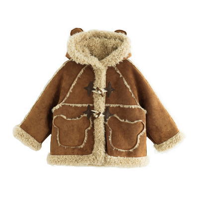 男童加绒外套仿皮毛一体