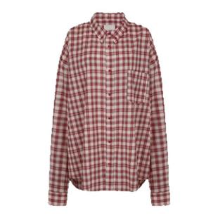 【现货】fletta bloom中村一叶同款格纹衬衫韩系慵懒大版长袖衬衣