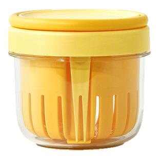 日本水果杯便携早餐杯带叉子沙拉杯酸奶碗外带双层带盖收纳便当盒