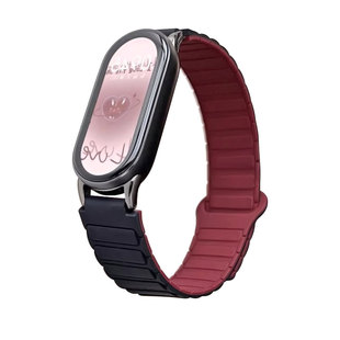 适用小米手环10表带9nfc表链硅胶磁吸小米8/7手腕带6手表高级感5女生10陶瓷款夏天十代智能运动新款强力磁吸