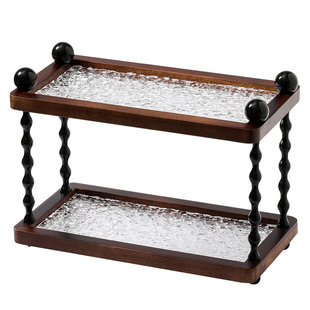 中古风杯架实木咖啡杯收纳架高级感桌面马克水杯架子置物架餐边柜