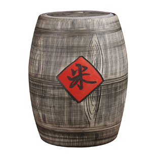 景德镇陶瓷米缸20斤30斤50斤米桶油缸家用带盖储物罐黄色灰色米箱