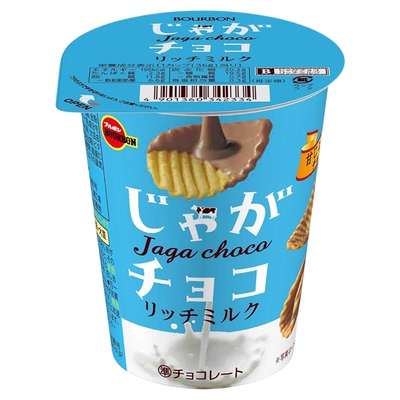 日本甜咸零食Bourbon布尔本豪华牛奶土豆巧克力杯2倍酱料甜咸风味