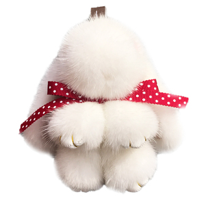 哥本哈根水貂毛兔子挂件毛绒皮草钥匙扣包包挂饰毛茸茸公仔装死兔