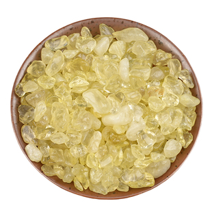 天然黄水晶碎石柠檬色摆件DIY粘贴画彩砂沙装饰原石手串消磁净化