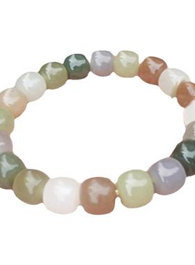 天然和田玉多宝手串女糖玉青白玉