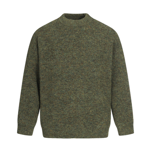 多色基础款羊驼绒圆领毛衣内搭男生2025冬季保暖慵懒百搭套头上衣