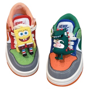 男童低帮鸳鸯板鞋2026春秋新款皮面防水儿童高颜值运动鞋春款男鞋