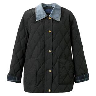 三彩2025冬季新款轻暖羽绒服拼接翻领90白鸭绒外套中长M