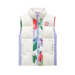 jollybean丨豆子印花儿童羽绒马甲两面穿男女童羽绒服秋冬 豆快乐