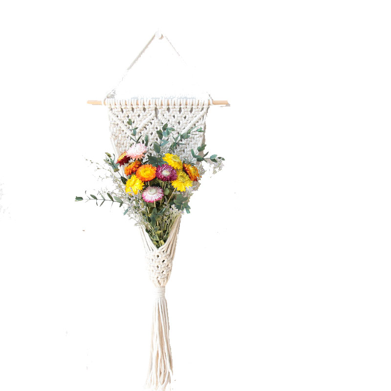 真花客厅风干花束创意壁挂毯花艺