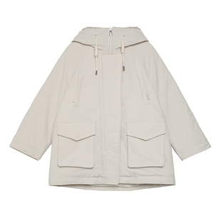 韩国科技面料 半圆原创女装[运动2025冬季经典工装中长款羽绒服女