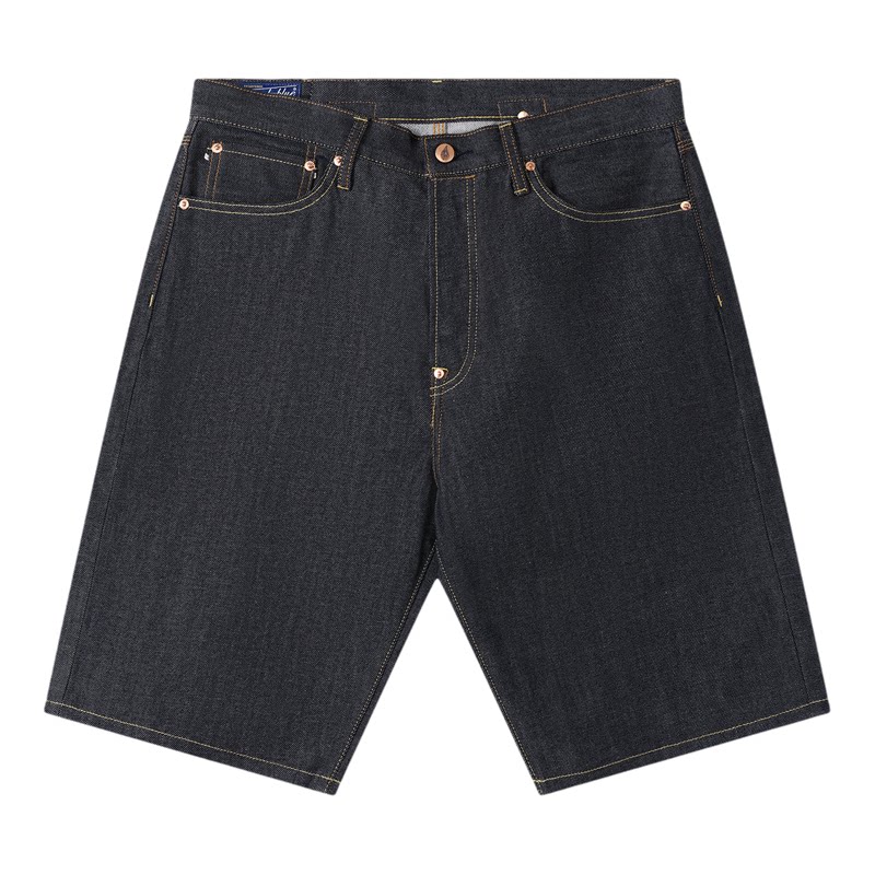 夏季12.5盎司37SHORT巴黎扣官脱原色赤耳牛仔短裤男 蓝布屋637WS