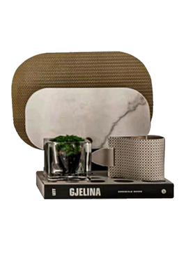 现代轻奢样板房床头柜飘窗客厅茶几售楼处酒店洽谈桌青苔香薰组合