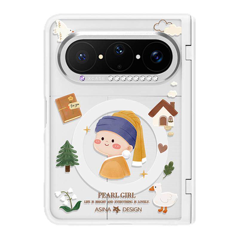 童话少女适用华为PuraXMax手机壳带磁吸小折叠阔PURA典藏版全包中轴保护套XZ防摔透明女purax2可爱新款超薄