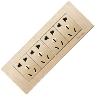 国际电工118型开关插座面板9九孔15多孔五孔墙壁组合家用拉丝三位