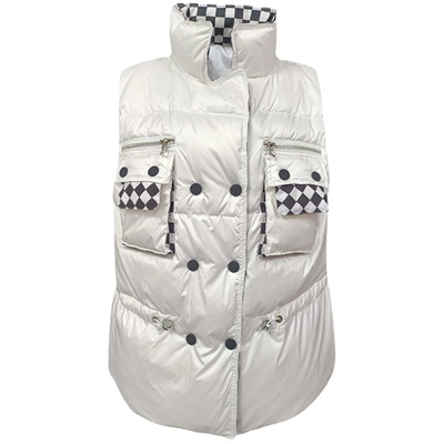 白色羽绒马甲女欧洲站韩国东大门