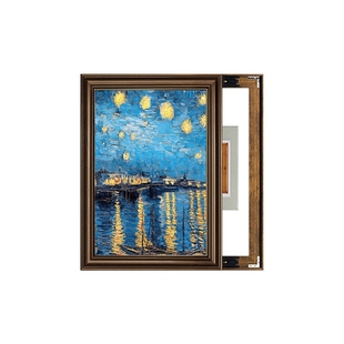 电表箱装饰画美式竖版挂画轻奢高级感遮挡盒空开箱配电箱梵高油画