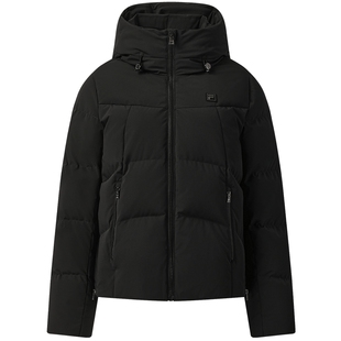 90鹅绒高蓬740+FILA斐乐羽绒服女2025冬新款保暖轻便连帽防水外套