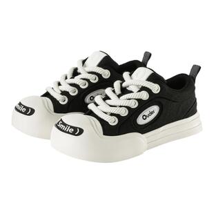 【汪苏泷同款】Ouder smiler开口笑帆布鞋增高厚底小香风大头鞋子