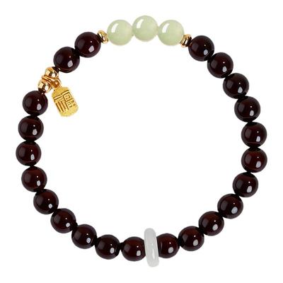 小叶紫檀手串和田玉女款木质手链