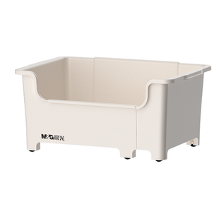 晨光书箱学生书本收纳箱可伸缩初中学校桌边书架高中生桌下放书带轮可移动教室用课桌旁置物架桌面收纳盒