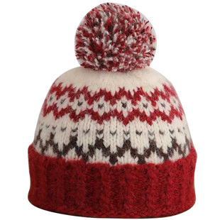 复古提花毛线帽子女士学生文艺冬天绒布内衬保暖针织帽护耳防寒帽