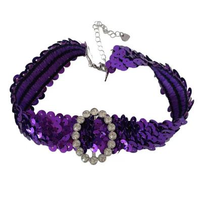 亮片颈链项链锁骨链复古女choker