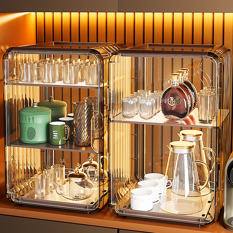 防尘杯架水杯茶杯茶具杯子储物置物架子咖啡杯马克杯收纳盒
