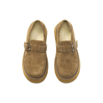 迷失麋鹿【松果厚底】外穿厚底防滑勃肯鞋女真皮全包一脚蹬懒人鞋