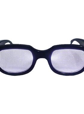 搞笑沙雕cosplay动漫同款led彩色发光亮眼镜中二玩具蹦迪拍照