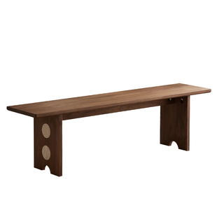 北美黑胡桃木长凳实木长条凳洞石客厅家用餐椅创意床尾凳2026新款