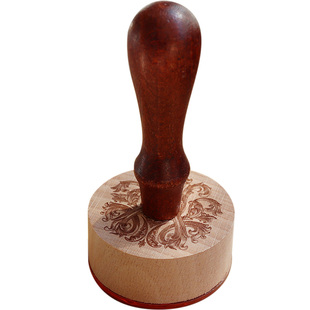 木质印章定制木头定做印章木制雕刻橡皮章个性手账胡桃木色手柄章