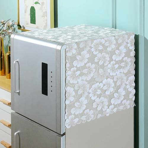 新品 2023新款素色经编镂空冰箱盖巾家用装饰洗衣机盖布单开门双