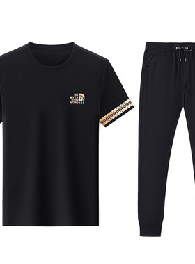 高端男士夏装休闲运动服套装正品