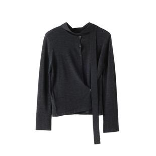 AS开衫毛衣女26春季新款圆领门襟扣袖口多扣风格百变温柔百搭上衣