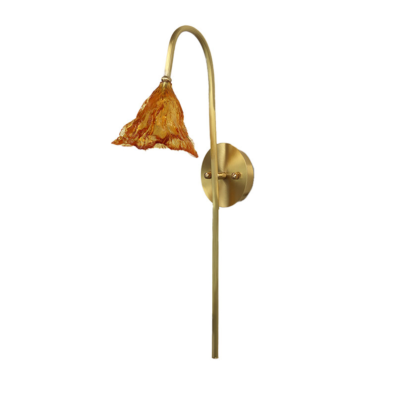 法式复古卧室床头铜材壁灯