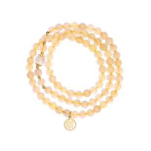 灵机麦玲玲金发晶貔貅手链串女3圈多水晶财神黄水晶叠戴