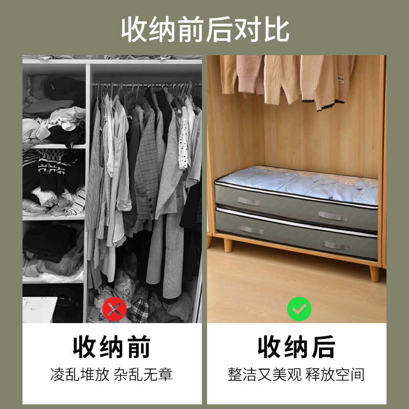 床底收纳袋家用扁平大号防潮储物整理盒折叠箱子放床下省空间神器