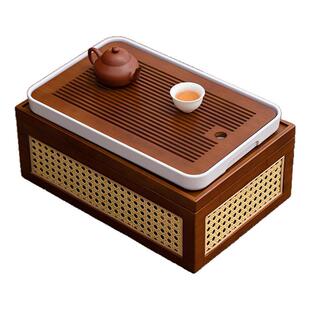 茶盘家用茶台小型竹制储水式茶海功夫茶具干泡简约户外便携收纳盒