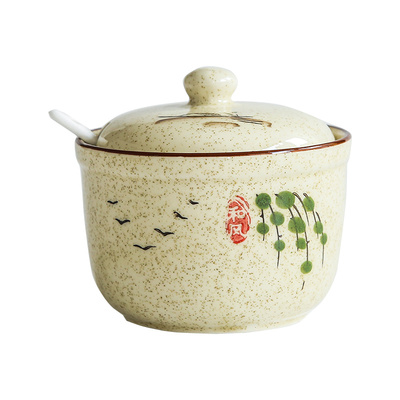 大容量陶瓷调味罐釉下彩复古