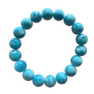 天然海纹石单圈手链拉利玛玉化淡蓝色水晶针钠钙石饰品手串男女款