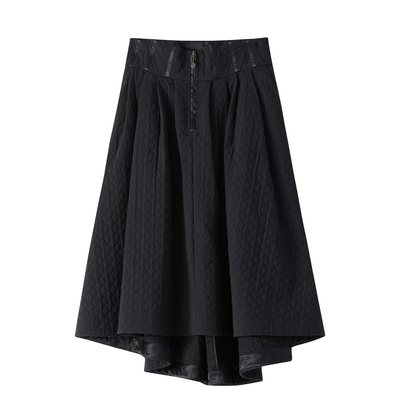 谜底2022冬季新款半身裙女复古裥棉A型高腰半裙中长裙224MB1673