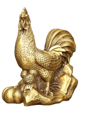 中式黄铜鸡摆件工艺品