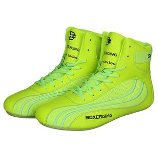 高帮拳击鞋男女成人儿童散打搏击格斗综合训练摔跤健身举重中帮鞋