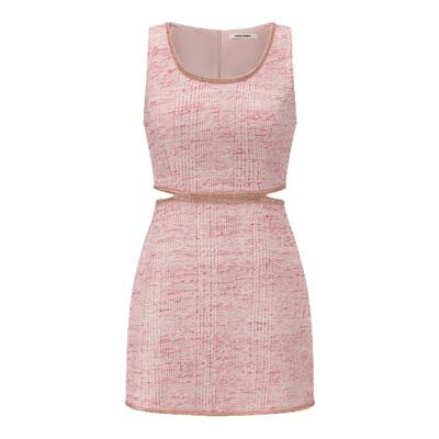 SHRO ENRO 25春夏新款手工链条粗花呢无袖连衣裙银泰百货 301469