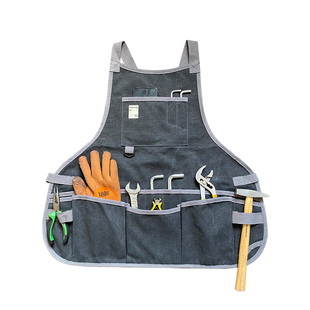 美式户外围裙男木工匠园艺师露营野炊黑色防污工作服女定制印logo