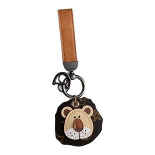 皮绳钥匙扣欧美小狮子汽车钥匙扣挂件摇头包包挂饰情侣钥匙链情侣