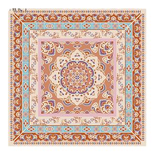 敦煌研究院花卉 团花藻井丝巾 博物馆文创桑蚕丝披肩丝巾围巾礼物