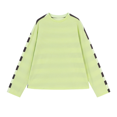 AR复古条纹miu系秋冬保暖撞色长袖t恤女宽松套头衫慵懒风春秋上衣